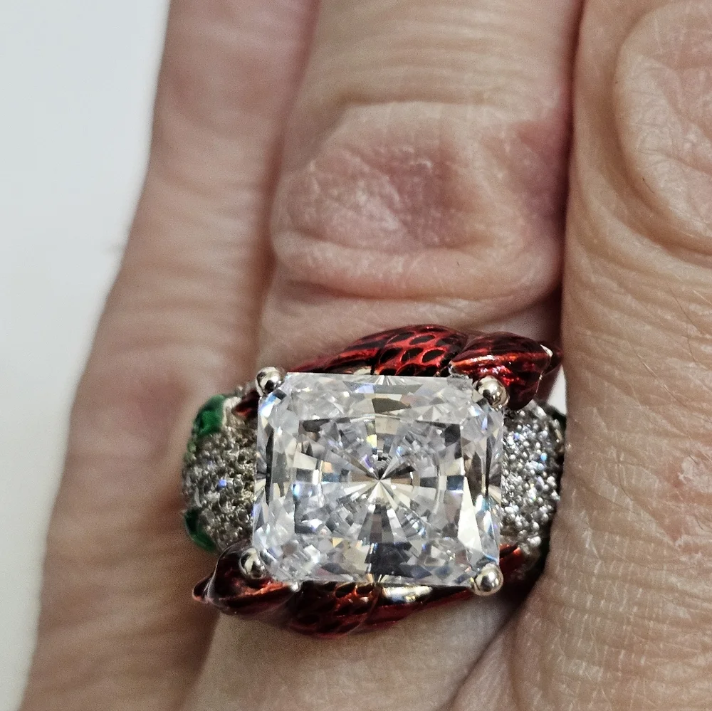 Rare VW 5 Carat Absolute Gemstone Cardinal Ring Sterling Silver Size 5! - Picture 5 of 10